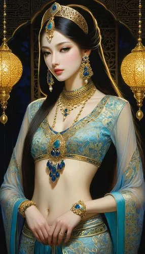 oriental princess,oriental girl,asian woman,nitaya,mastani,radha,Illustration,Realistic Fantasy,Realistic Fantasy 08