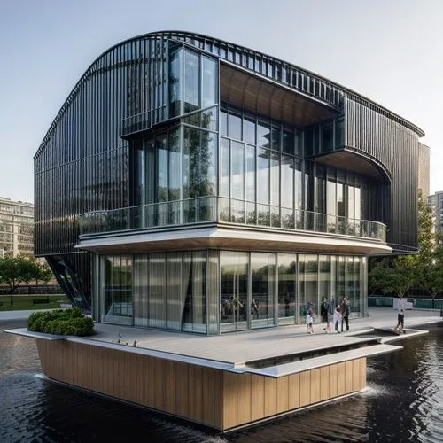 autostadt wolfsburg,aqua studio,house by the water,modern architecture,glass facade,kirrarchitecture,modern office,modern building,glass building,archidaily,espoo,mercedes-benz museum,new building,cub