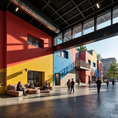 rmit,mvrdv,colorful facade,bicocca,museumsquartier,swinburne,kunsthal,kulturhuset,rikshospitalet,melkweg,technopolis,ocad,school design,esade,gemeentemuseum,adjaye,redfern,boijmans,karolinska,konsthall