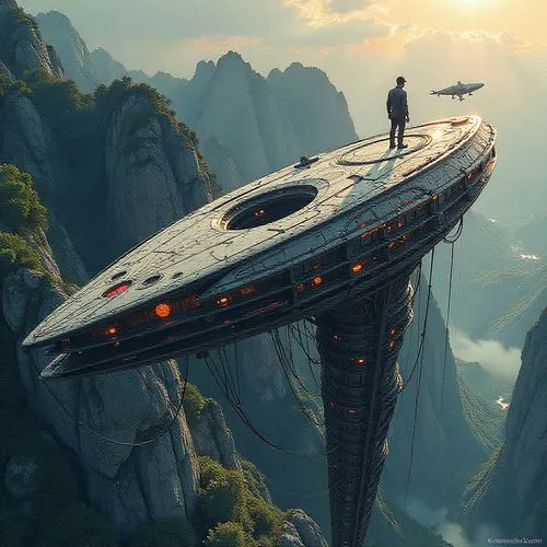 futuristic landscape,shenzhou,alien ship,star ship,trek,starship