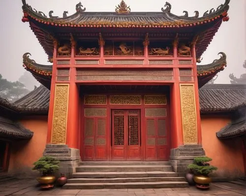 asian architecture,buddhist temple,hengdian,hall of supreme harmony,buddha tooth relic temple,qibao,wudang,dacheng,chaozhou,jingshan,shuozhou,zhaozhou,yangquan,xiangshan,yunnan,huazhong,tujia,qingcheng,qingshan,lijiang,Art,Classical Oil Painting,Classical Oil Painting 03