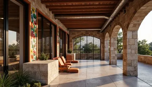 amanresorts,patio,patios,getty centre,narthex,breezeway,loggia,porch,verandah,spanish tile,peristyle,persian architecture,lobby,stucco wall,roof terrace,iranian architecture,front porch,inside courtyard,verandas,clerestory