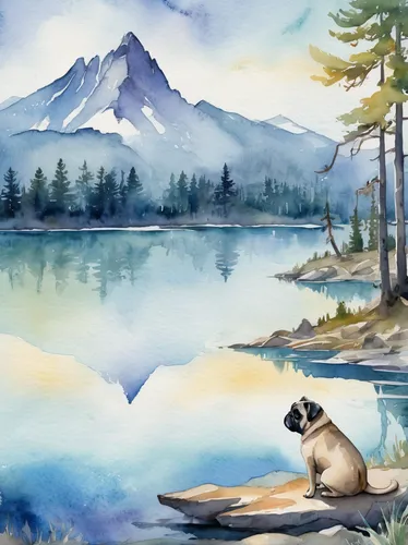 watercolor dog,lake tanuki,watercolor background,watercolor cat,st bernard,st. bernard,st bernard outdoor,shasta,dog illustration,pyrenean mastiff,watercolor,kangal dog,dog in the water,watercolor blue,akita inu,watercolor painting,watercolor paint,tibetan spaniel,dove lake,anatolian shepherd dog,Illustration,Paper based,Paper Based 25