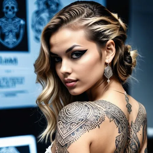 tattoo girl,tattoo expo,havana brown,with tattoo,catrina,tattooed,santana,tattoos,tattoo artist,toni,catrina calavera,tattoo,rhea,lycia,greta oto,jasmine sky,maori,sleeve,ink,maya,Photography,General,Realistic