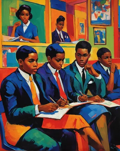 children studying,african american kids,children drawing,school children,preachers,black professional,howard university,oil on canvas,men sitting,oil painting on canvas,private school,school enrollment,church painting,contemporary witnesses,home schooling,afroamerican,school benches,montessori,financial education,little blacks,Conceptual Art,Oil color,Oil Color 25