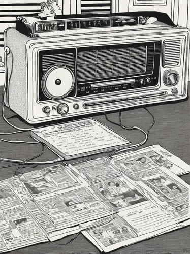 radio cassette,tube radio,radio set,radio,radio-controlled toy,wireframe graphics,vintage drawing,cassette deck,fifties records,radio play,radio receiver,radio device,radio active,boombox,ghetto blaster,retro 1950's clip art,radio network,vintage newspaper,microcassette,radio clock,Illustration,American Style,American Style 15