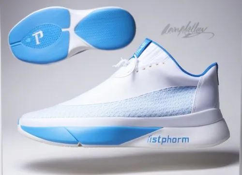 Sock upper slipper, ribbed collar, nylon logo patch "P", white sole "1stphorm" name, all white sneaker with light blue  accent color scheme ,1stphorm comfort sneaker 2,pumaren,basketball shoes,cindere