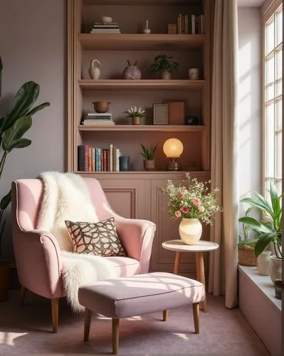 soft furniture,danish room,floral chair,home corner,danish furniture,pink chair,Photography,Fashion Photography,Fashion Photography 08