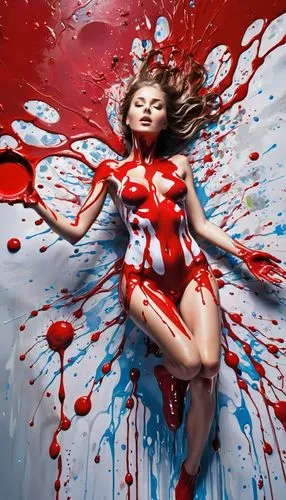 bodypainting,body painting,red paint,bodypaint,hemorrhage,bloodstream,Conceptual Art,Graffiti Art,Graffiti Art 08