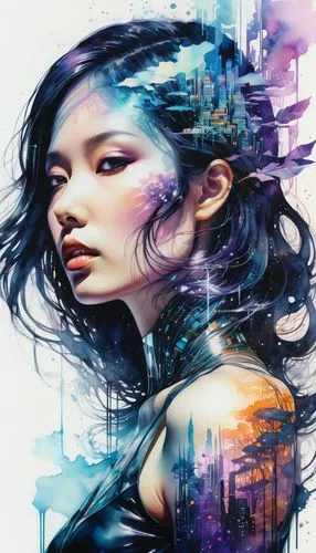 cybernetically,cybernetic,world digital painting,digital art,cyberpunk,neuromancer,digital artwork,zhu,pacitti,cyberspace,fantasy portrait,tsuneo,rone,fantasy art,ultraviolet,sci fiction illustration,cyberia,asian vision,imaginasian,shadowrun,Illustration,Paper based,Paper Based 20