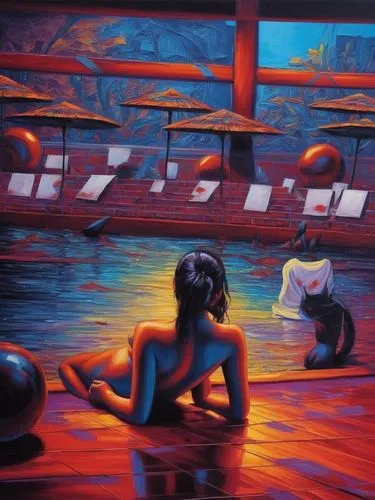 Passion Sexy Painting ,Naked Woman  Abstract Body Art Oil Painting,girl on the boat,floating market,bathers,rowing boats,mostovoy,lacombe,paddleboat,thermal spring,skull rowing,bathhouse,dubbeldam,bat