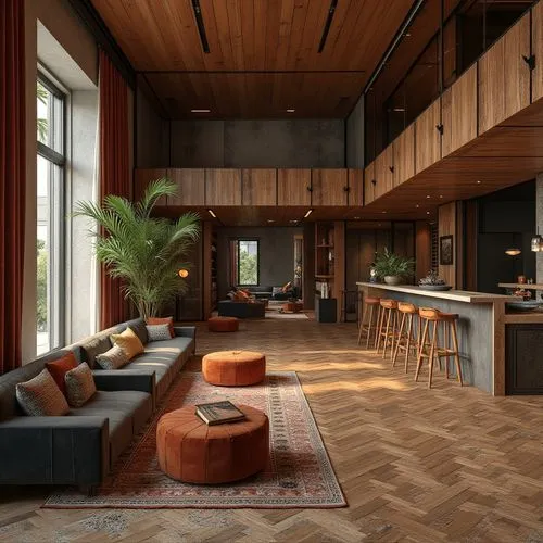 wood floor,wooden floor,hardwood floors,hardwood,loft,timber house,home interior,living room,livingroom,interior modern design,minotti,contemporary decor,forest house,wood casework,interior design,sitting room,interiors,mid century house,patterned wood decoration,modern room,Photography,General,Realistic