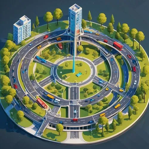 highway roundabout,roundabout,roundabouts,superhighways,autopia,autopolis,Unique,3D,Isometric