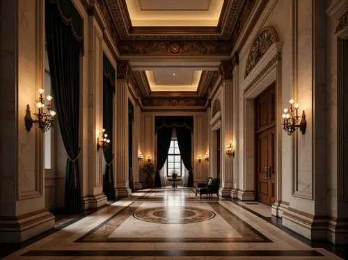 corridor,hallway,corridors,entrance hall,hallway space,enfilade,foyer,hall of nations,hall,empty hall,empty interior,royal interior,louvre,neoclassical,hall of the fallen,saint george's hall,hallways,villa farnesina,cochere,ballroom