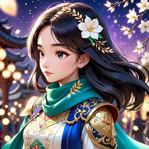 jasmine blossom,oriental princess,wuchang,fantasy portrait,hanbok,portrait background,xizhi,fairy tale character,xiaochi,japanese sakura background,mulan,cg artwork,xiangwei,vanessa (butterfly),yuanyang,yi sun sin,custom portrait,flower background,jasmine,flower fairy,Anime,Anime,Cartoon