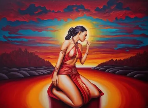 Passion Sexy Painting ,Naked Woman  Abstract Body Art Oil Painting,indigenous painting,flamenca,oil painting on canvas,chicana,bodypainting,art painting,oil on canvas,pintura,mexican painter,neon body