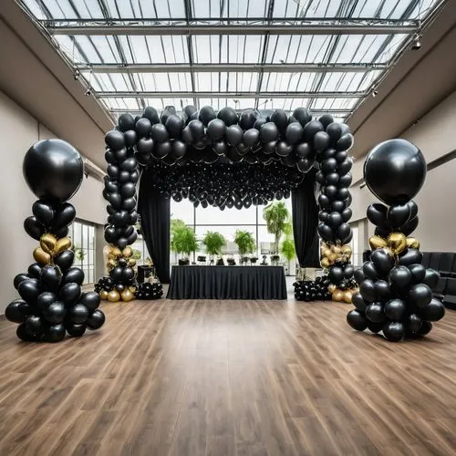 gold and black balloons,party decorations,party decoration,wedding decorations,wedding decoration,balloons mylar,wedding setup,party garland,event venue,wedding reception,reception,ballroom,kristbaum ball,event tent,corner balloons,balloon envelope,decorations,welcome wedding,wedding frame,catering service bern