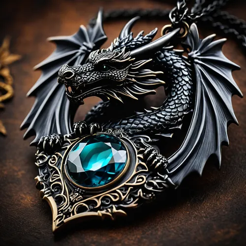 The black dragon Necklace,black dragon,dragon design,dragon of earth,wyrm,dragon,green dragon,dragon li,dragons,painted dragon,dragon fire,draconic,kr badge,ornate pocket watch,chinese dragon,dragon s