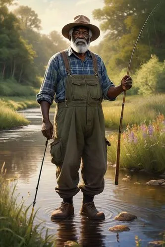 fisherman,flyfishing,version john the fisherman,pescador,orvis,flyfishers,sharecropper,fishing classes,anglers,tenkara,fishing,fisher,rapala,angler,monopod fisherman,people fishing,flyrod,fisherwoman,tubmanburg,alabamian,Art,Classical Oil Painting,Classical Oil Painting 13