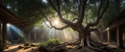 bodhi tree,the roots of trees,tree house,tree and roots,silk tree,magic tree,the japanese tree,bamboo forest,sacred fig,treehouse,enchanted forest,tree house hotel,hanging temple,the roots of the mangrove trees,buddhist temple complex thailand,tree of life,holy forest,fig tree,fantasy landscape,dragon tree