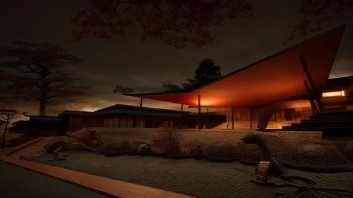 mid century house,sketchup,3d rendering,3d render,renders,mid century modern,Game Scene Design,Game Scene Design,Japanese Horror