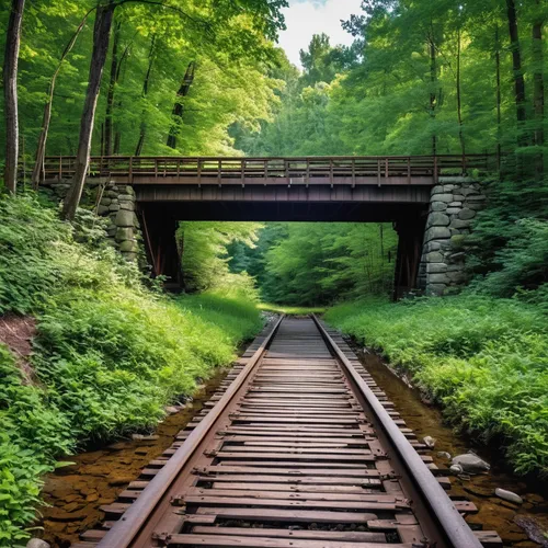 railroad bridge,railroad track,wooden bridge,railroad trail,rail road,rail way,railtrack,train track,railway track,railroad line,railroad,rail track,trestle,wooden track,scenic bridge,railroads,railroad tracks,hangman's bridge,log bridge,bailey bridge,Photography,General,Realistic