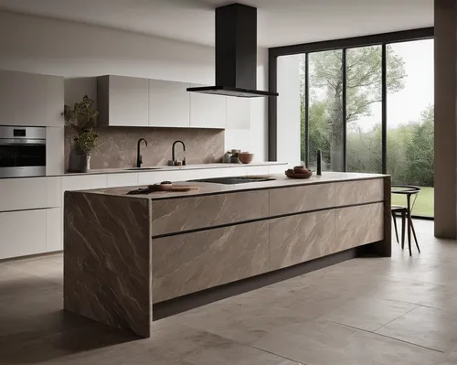 Modern kitchen style with stone-effect porcelain stoneware
Minimal kitchen in combination with chocolate swirl-and- earthnut -kitchen-warm-minimalist-design a beautiful Italian stone. Discover all the