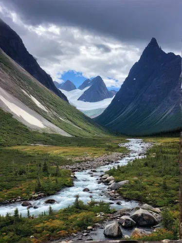 yukon territory,baffin island,glacial landform,mountainous landforms,mountain tundra,mountainous landscape,icefields parkway,mountain valleys,glacier national park,jasper national park,mountain landscape,northern norway,paine national park,the landscape of the mountains,slowinski national park,beautiful landscape,ilse valley,united states national park,landscapes beautiful,mountain valley,Conceptual Art,Daily,Daily 34