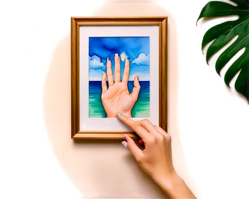 hand digital painting,holding a frame,watercolor frame,palm of the hand,palm reading,color frame,watercolour frame,watercolor frames,botanical frame,on the palm,palm in palm,frame illustration,touch screen hand,artistic hand,white frame,frame flora,palm,counting frame,paper frame,framed paper,Illustration,Paper based,Paper Based 25