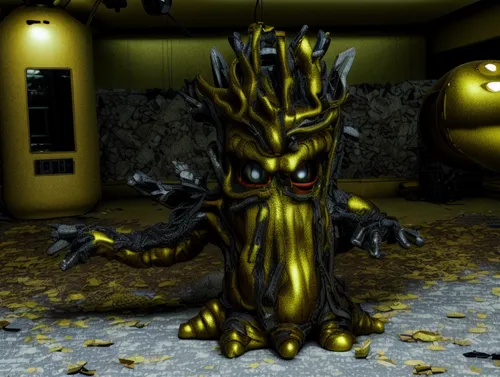 groot,creepy tree,groot super hero,tree die,3d render,3d rendered,withered,acrid chestnut,penumbra,osage orange,yellow eye,vinegar tree,golden mask,strange tree,gorgon,baby groot,yellow python,oak,tree nut,three eyed monster