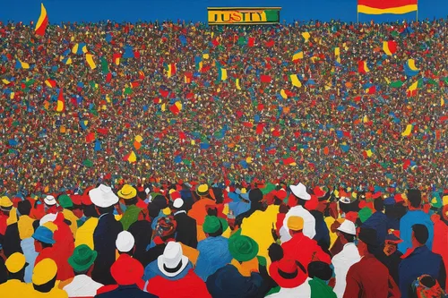 moldova,ghana,rasta flag,brazil carnival,khokhloma painting,addis ababa,democratic republic of the congo,germany flag,ethiopia,olodum,benin,catalonia,colombia,amed,lithuania,bolivia,crowd of people,oil painting on canvas,romania,germany,Conceptual Art,Daily,Daily 26