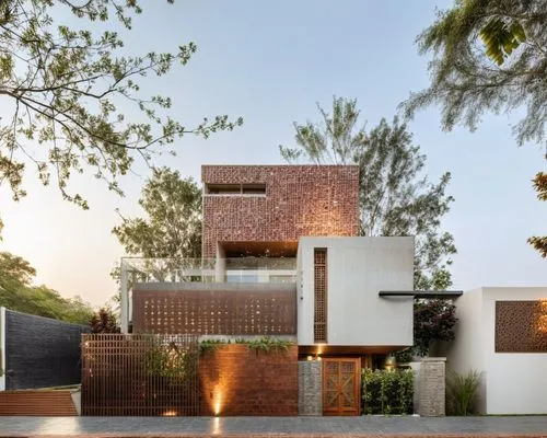 FACADE HOUSE, ALL BLACK THEME, BLACK CLADDING, 4K ULTRA REALISTIC, ON A CLEAR DAY .   ,modern house,corten steel,cubic house,cube house,modern architecture,brick house,residential house,residencia,siz