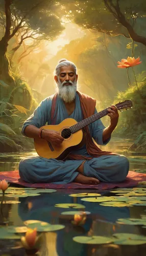 guru,rudra veena,saraswati veena,sadhu,mantra om,cavaquinho,meditation,meditative,indian monk,meditate,bansuri,indian sadhu,meditating,zen,shehnai,monk,janmastami,kundalini,zen master,namaste,Conceptual Art,Fantasy,Fantasy 18