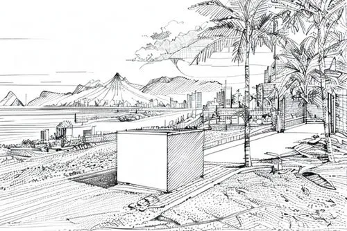 pencil frame,virtual landscape,concept art,pencils,hand-drawn illustration,camera illustration,frame drawing,camera drawing,pencil lines,tahiti,portfolio,pen drawing,pencil and paper,backgrounds,moore