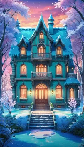 winter house,dreamhouse,witch's house,house silhouette,witch house,snow house,lonely house,house in the forest,snowhotel,two story house,victorian house,knight house,beautiful home,apartment house,house,forest house,house painting,christmas wallpaper,halloween wallpaper,houses clipart,Illustration,Japanese style,Japanese Style 03