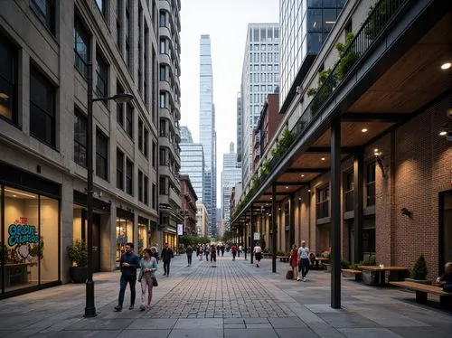 Urban streetscape, rough stone pavement, ornate metal railings, worn brick facades, modern glass skyscrapers, sleek concrete high-rises, intricate ceramic tile mosaics, vibrant street art murals, indu