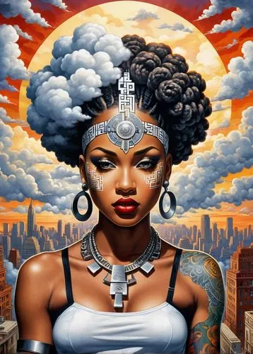 afrofuturism,oshun,amerykah,miseducation,baoshun,baduizm,afrocentrism,badu,chicana,erykah,african american woman,afrocentric,afroasiatic,mahdawi,motherships,afroamerican,kemet,afro american,african art,queenship,Illustration,Realistic Fantasy,Realistic Fantasy 21