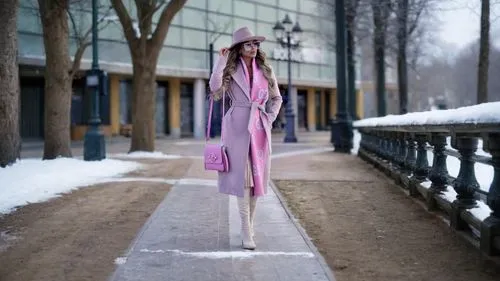 suit of the snow maiden,girl walking away,long coat,woman walking,in winter,evgenia