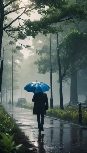 walking in the rain,blue rain,man with umbrella,heavy rain,rainy season,rainy day,japanese umbrellas,japanese umbrella,monsoon,rainy,light rain,rains,in the rain,raindops,rainy weather,rain,after rain,umbrellas,asian umbrella,landscape background,Photography,General,Realistic