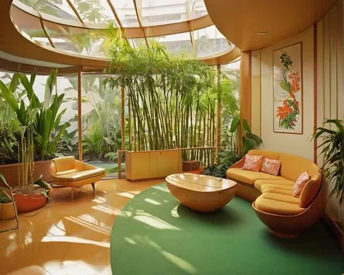 wintergarden,conservatory,nursery,winter garden,midcentury,children's interior,mid century modern,sunroom,atriums,ufo interior,atrium,nurseries,biopiracy,solarium,children's room,houseplants,mid century,therapy room,mahdavi,conservatories,Conceptual Art,Sci-Fi,Sci-Fi 29