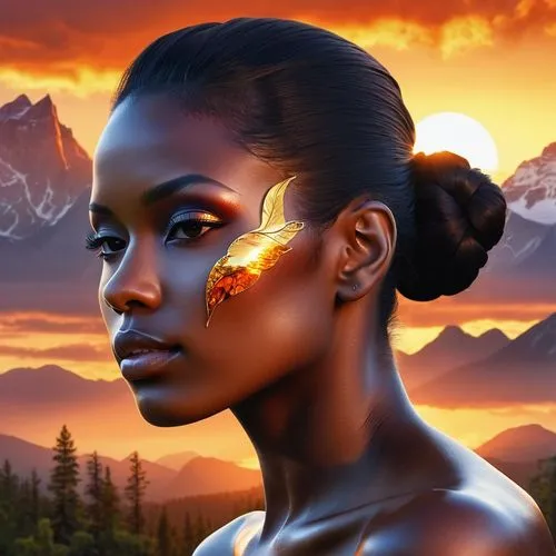 afrofuturism,fantasy portrait,niobe,aborigine,world digital painting,maliana,Photography,General,Realistic