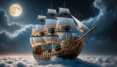 sailing ship,galleon,skyship,sea sailing ship,sail ship,pirate ship,Photography,General,Fantasy