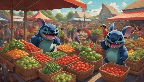 fruit market,farmer's market,farmers market,vegetable market,market,the market,stitch,marketplace,fruit stand,fruit stands,vendors,large market,fish market,market vegetables,greengrocer,floating market,grocery,watermelons,grocery store,market introduction,Illustration,Realistic Fantasy,Realistic Fantasy 44