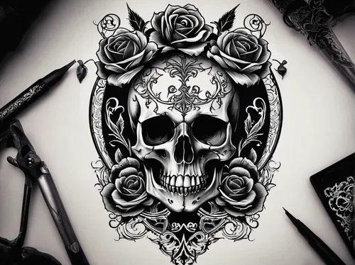 skull and crossbones,skull and cross bones,skull bones,skull drawing,skulls and,calavera,skeleton key,memento mori,dark art,day of the dead frame,scull,tattoo expo,tattoo artist,la calavera catrina,vanitas,sugar skull,black rose,days of the dead,skull allover,skulls,Illustration,Realistic Fantasy,Realistic Fantasy 46