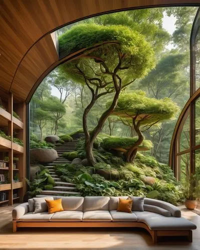 japanese-style room,tree house,tree house hotel,sunroom,forest house,treehouses,house in the forest,nook,treehouse,teahouse,beautiful home,living room,earthship,livingroom,great room,roof landscape,green living,grass roof,ryokan,wooden windows,Art,Classical Oil Painting,Classical Oil Painting 15