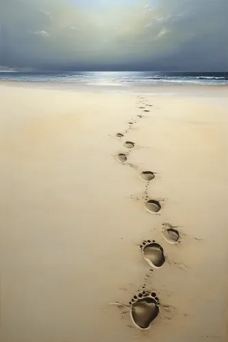 footprints in the sand,footprints,footsteps,footstep,foot prints,baby footprints,walk on the beach,footprint,sand road,traces,sand paths,bird footprints,carol colman,footprint in the sand,foot steps,foot print,pathway,walk on water,beach landscape,the way,Illustration,Realistic Fantasy,Realistic Fantasy 16