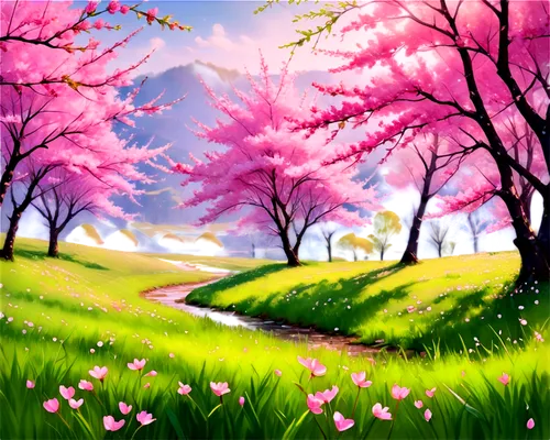 spring background,springtime background,japanese sakura background,sakura background,landscape background,sakura trees,nature background,easter background,cherry trees,spring leaf background,flower background,blooming field,cherry blossoms,spring nature,cartoon video game background,blooming trees,the cherry blossoms,meadow in pastel,walking in a spring,cherry blossom tree,Conceptual Art,Oil color,Oil Color 10