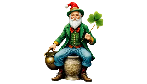 lutin,saint patrick,lepreau,pot of gold background,christmas gnome,lampwick,gnome and roulette table,santaji,nasreddin,herbsaint,astrologer,leprechaun,irishman,st claus,gnomeo,geelani,bunyan,firkins,vishwakarma,davitian,Illustration,Paper based,Paper Based 29