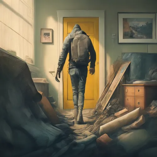 penumbra,artyom,sci fiction illustration,pedestrian,primitive man,walking man