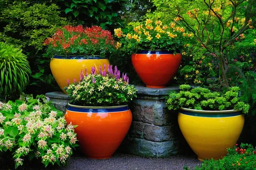 Japanese Pots In Claude Monet\'s Garden, Giverny Photograph by Liesl ...,garden pot,flower pots,plant pots,plants in pots,flowerpots,potted flowers,terracotta flower pot,potted plants,flower pot,ornam